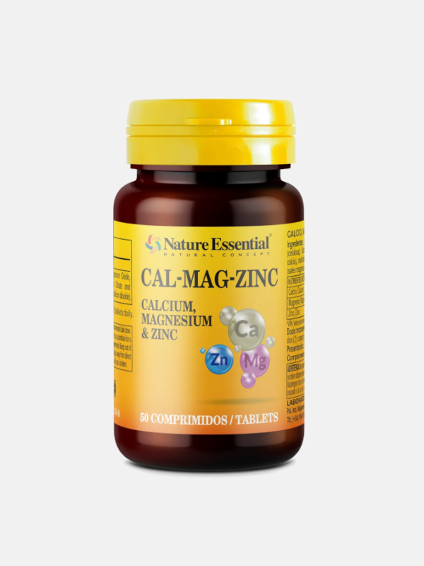 NE2948 Calcio Magnesio Zinco 520mg 50 comprimidos Nature Essential Nutribio 600x800